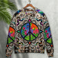 Hippie Peace Sign Galaxy Sweater For Colorful Outfits Weekend Events And Thoughtful Gift Giving