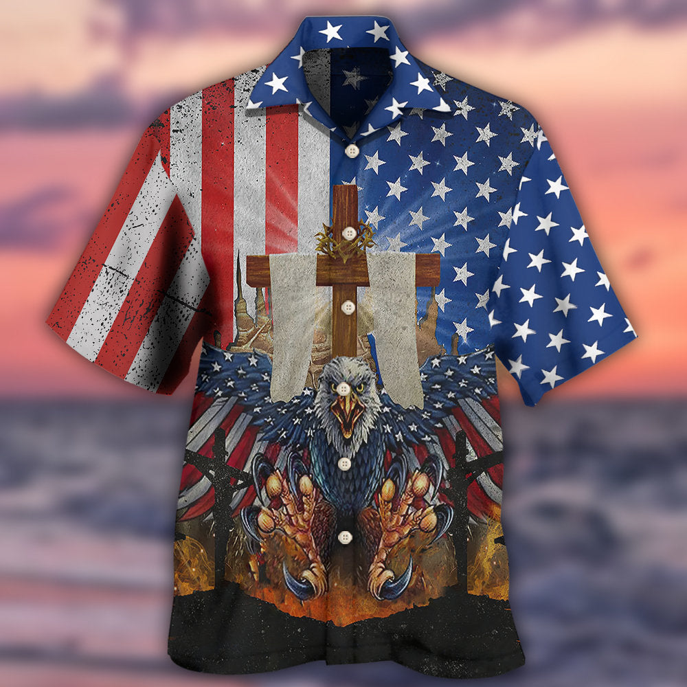 Eagle American Nation Faith Hawaiian Shirt For Poolside Relaxation And Sunny Getaways