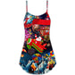 Christmas Spreading Love Santa Theme – Women's Summer Sleeveless V-Neck Camisole Dress