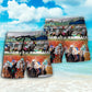 Horse Racing Wild Power Beach Shorts Design View For Summer Events And Coastal Getaways