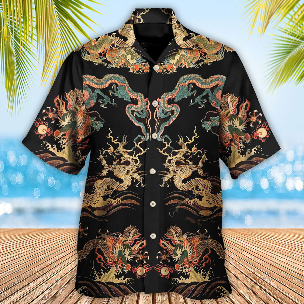 Dragon Chinese Royal Hawaiian Shirt For Summer Vacation And Beach Travel
