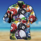 Billiard Pool Adventure Graphic Hawaiian Shirt Fabric Pattern Detail For Tropical Vacations