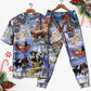 Farmhouse Christmas Love Short Sleeve Pajamas Set For Christmas Sleepwear And Family Lounging