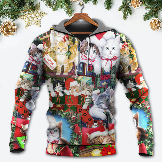 Cat Christmas Tree Hoodie For Christmas Gatherings Outdoor Trips And Relaxed Seasonal Style