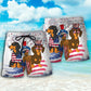 Dachshund USA Independence Day Fun Beach Shorts Artwork Detail For Tropical Travel And Everyday Wear