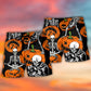 Halloween Skeleton Pumpkin Beach Shorts Pattern Detail For Seaside Leisure And Vacation Ready Style
