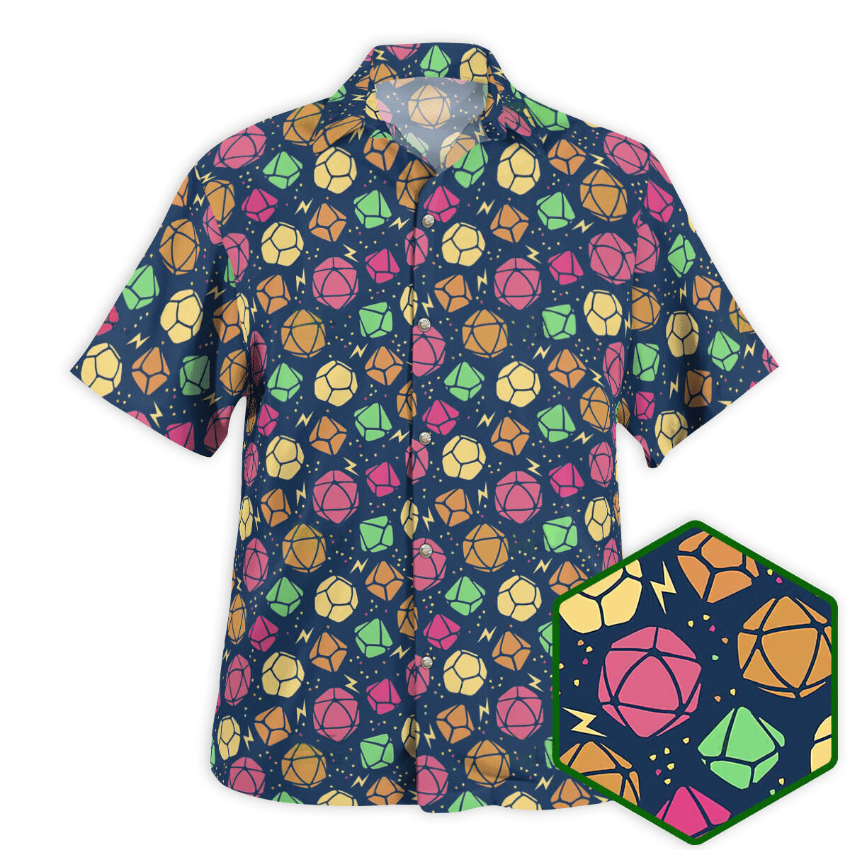 Fantasy Role Dice Thunder Hawaiian Shirt Resort Outfit View For Tropical Vacations