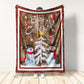 Cardinal Snowman Christmas Flannel Blanket For Cozy Bedroom Sofa Decor