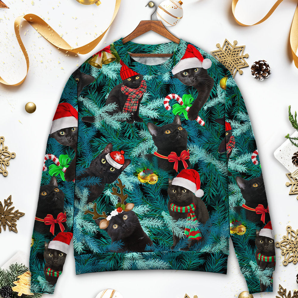 Christmas Black Cat Jolly Holiday Sweater For Seasonal Parties Cozy Gatherings And Thoughtful Holiday Gifts
