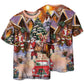 Santa Christmas Gift Delivery Short Sleeve Pajamas Set For Holiday Bedtime And Cozy Home Wear