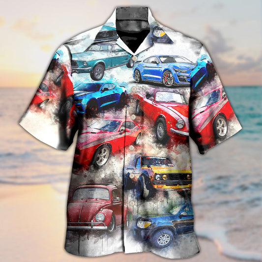 Classic Car Hawaiian Shirt Front Pattern View For Thoughtful Gifting