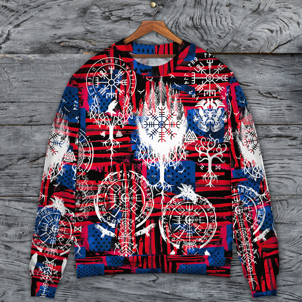 Viking Independence Day Compass Symbol Sweater For Weekend Adventures Outdoor Events And Thoughtful Gifts