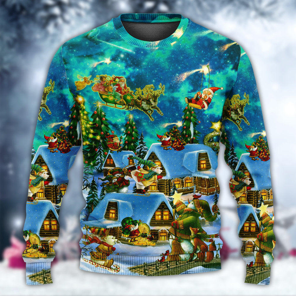 Christmas Magical Night Holiday Sweater For Winter Celebrations Family Events And Relaxed Seasonal Styling