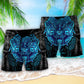 Viking King Blue Beach Shorts Pattern Detail For Relaxed Warm Weather Outfits