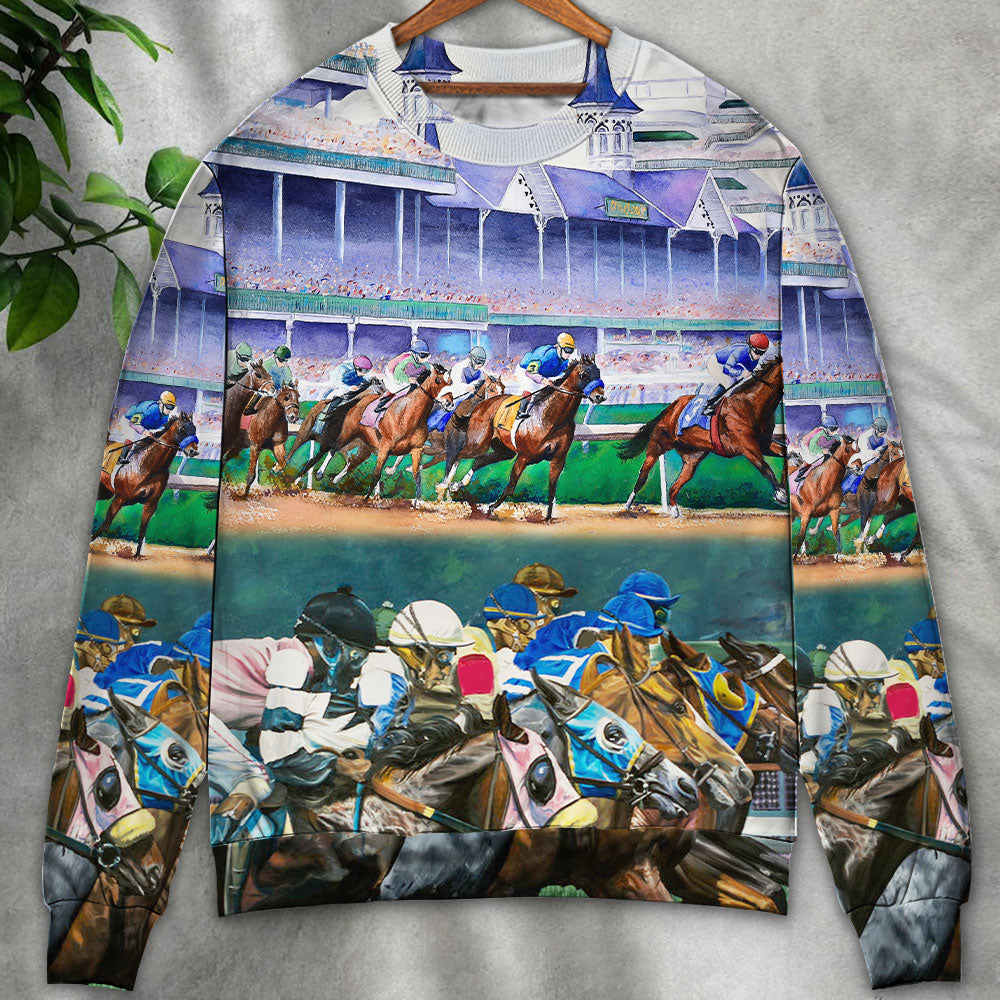 Horse Racing Sweater For Animal Lovers Casual Wear Holidays And Thoughtful Gifting