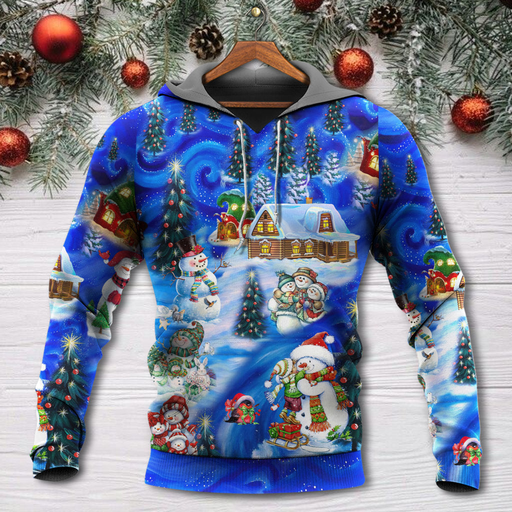 Christmas Snowman Chill Friends Hoodie For Festive Celebrations Seasonal Trips And Relaxed Winter Wear