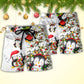 Christmas Penguin Beach Shorts Pattern Detail For Vacation Style And Leisure And Relaxation