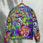 Colorful Hippie Mushroom Trippy Sweater For Free Spirited Outfits Holidays And Everyday Comfort