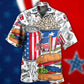 Patriotic Food Independence Day Celebration Hawaiian Shirt Artwork Detail For Resort Trips And Outdoor Activities