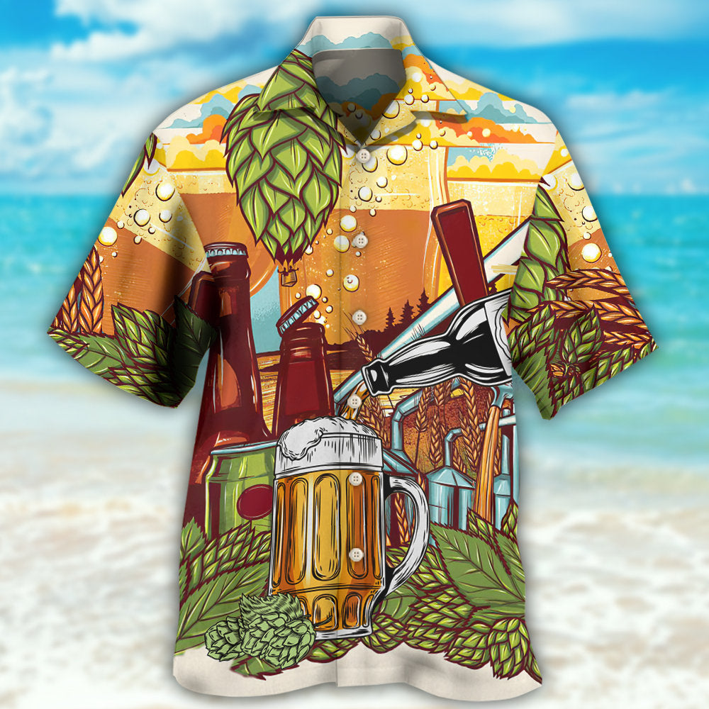Beer Drinking Fun Hawaiian Shirt Fabric Pattern Detail For Thoughtful Gifting