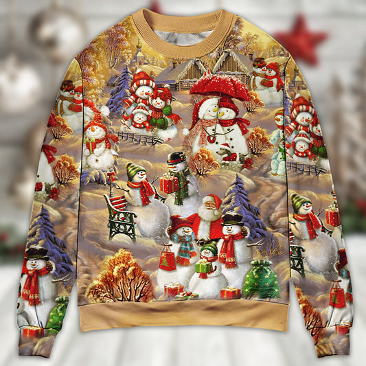 Christmas Snowman Couple Xmas Sweater For Holiday Travel Winter Outings And Cheerful Gift Giving
