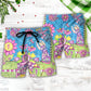 Breast Cancer Courage Angel Ribbon Beach Shorts Design Detail For Faith Inspired Coastal Trips