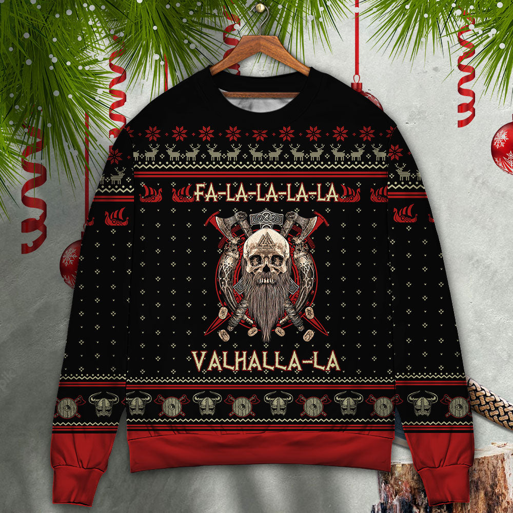 Viking Valhalla Black And Red Sweater For Outdoor Gatherings Weekend Trips And Bold Casual Styling