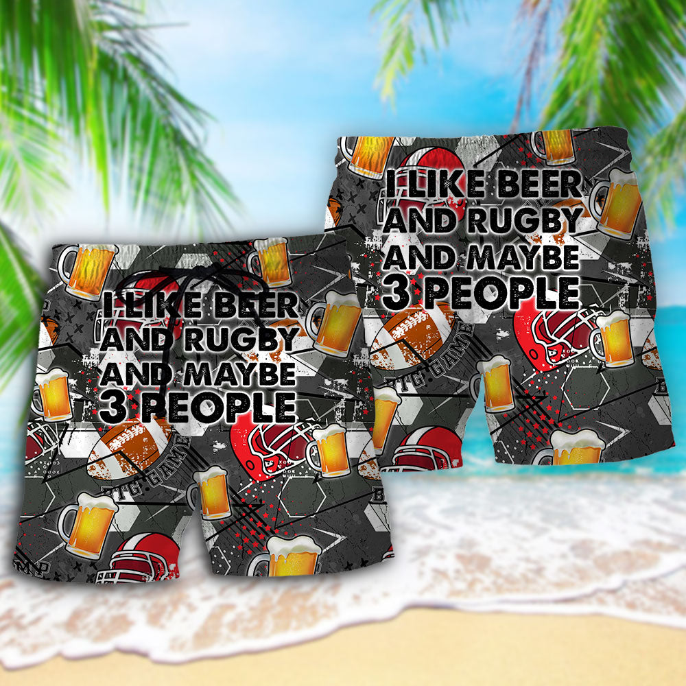 Beer Rugby Beach Shorts Pattern Detail For Outdoor Activities And Lightweight Summer Style