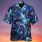 Blue Dragon Skull Fire Lightning Hawaiian Shirt Design View For Casual Summer Styling