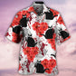 Black Cat Blood Stains Hawaiian Shirt Artwork View For Coastal Escapes And Resort Style