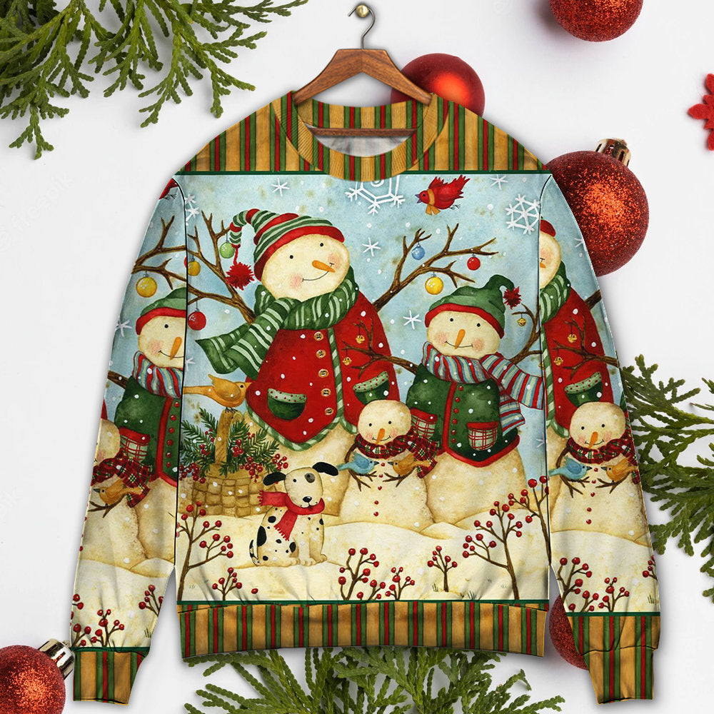 Christmas Cute Snowman Happy Xmas Sweater For Winter Parties Seasonal Adventures And Relaxed Everyday Styling