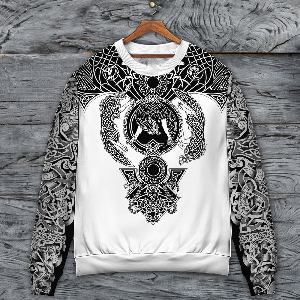 Viking Warrior Blood Black And White Sweater For Historical Fantasy Fans Holidays And Relaxed Daily Style