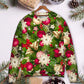 Christmas Fir Tree And Poinsettia Flowers Sweater For Festive Events Weekend Outings And Comfortable Winter Style