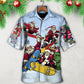Christmas Santa Skateboard Snow Hawaiian Shirt Creative Print View For Resort Wear
