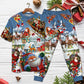 Santa Sleigh Holiday Greeting Short Sleeve Pajamas Set For Festive Sleepovers And Family Photos