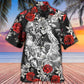 Dark Skull Valentine Romance Hawaiian Shirt Pattern Detail For Summer Holidays And Outdoor Fun