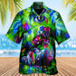 Funny Neon Crowing Rooster Hawaiian Shirt For Resort Getaways And Comfortable Summer Activities