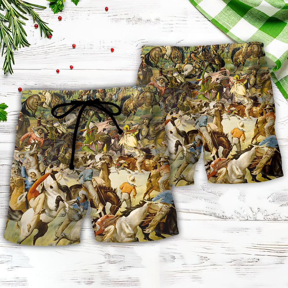 Cattle Show Western Riders Beach Shorts Print Detail For Thoughtful Gift Giving