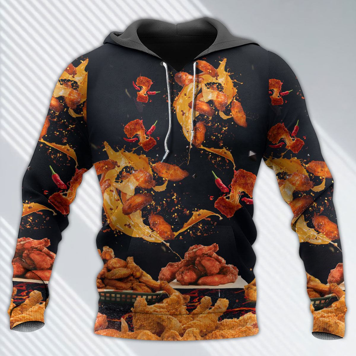 Chicken Wings Fast Food Lover Hoodie For Country Enthusiasts Outdoor Activities And Gifting