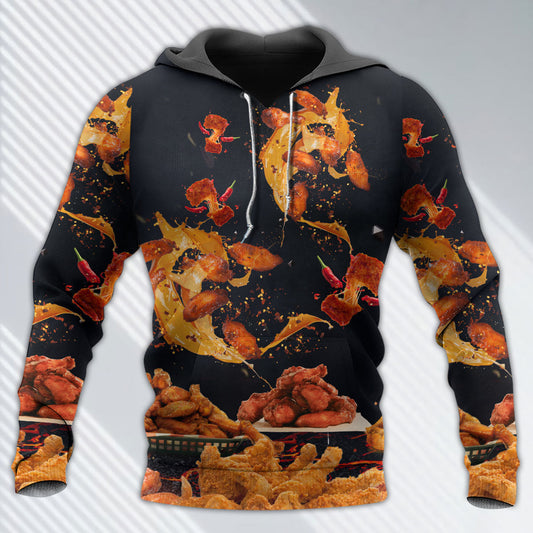 Chicken Wings Fast Food Lover Hoodie For Country Enthusiasts Outdoor Activities And Gifting