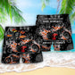 Motorcycle Whiskey Lover Beach Shorts Artwork Detail For Tropical Travel And Everyday Wear