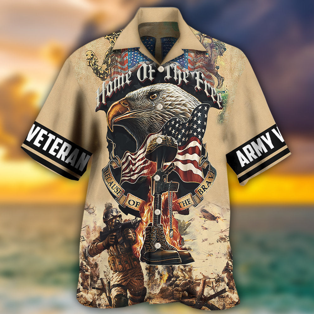 Veteran Army American Home Free Brave Hawaiian Shirt For Summer Vacation And Beach Travel