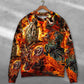 Motorcycle Skull Fire Sweater For Alternative Fashion Events And Thoughtful Seasonal Gifts
