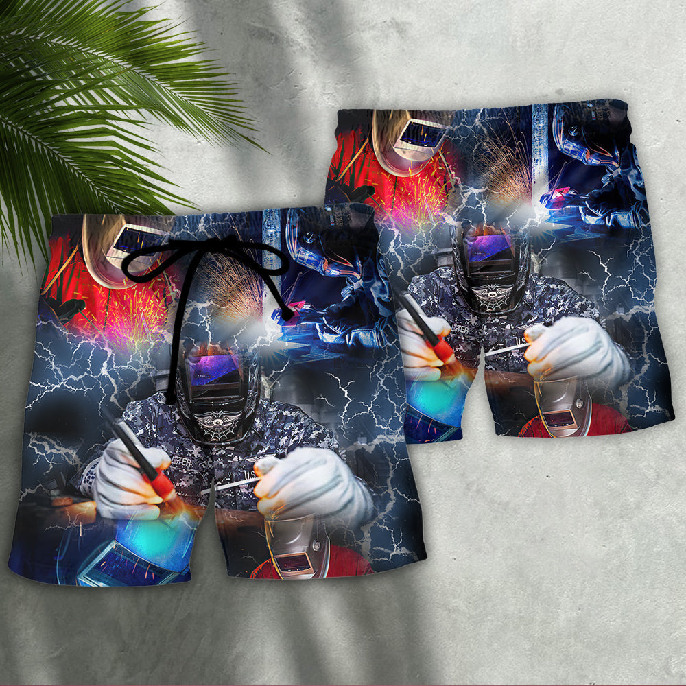 Welder Cool Graphic Style Beach Shorts For Coastal Trips And Casual Comfort
