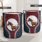 Small Size Horse Navy Leather Blue And Red Laundry Basket For Room Home Organizer
