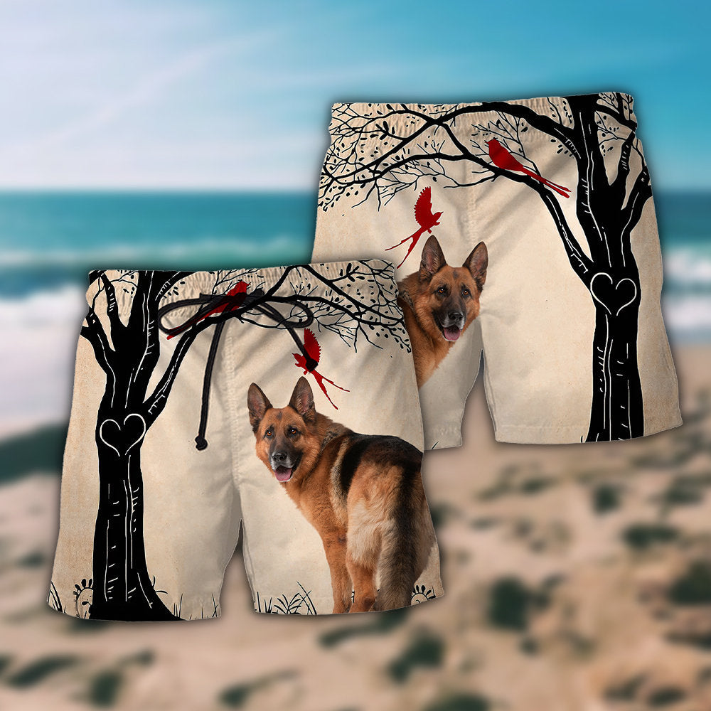 German Shepherd Cool Dog Beach Shorts Pattern View For Vacation Travel And Outdoor Fun