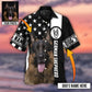 German Shepherd Strong Dog Personalized Photo Hawaiian Shirt Pattern Detail For Vacation Style