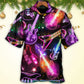 Christmas Neon Guitar Hawaiian Shirt With All Over Print For Tropical Holiday Resort Parties And Everyday Style