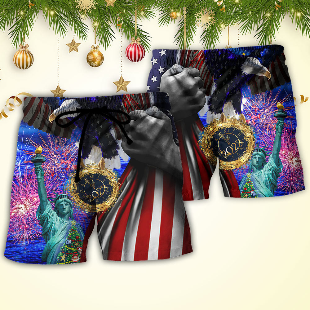 New Year New America Holiday Beach Shorts For Summer Vacation And Coastal Travel