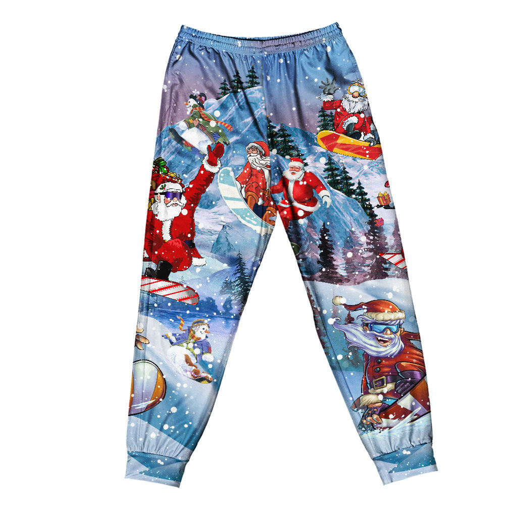 Mountain Snowboarding Christmas Short Sleeve Pajamas Set For Christmas Mornings And Relaxed Lounging